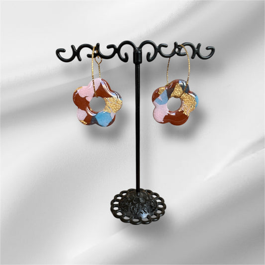 Créoles dorées dentelées (2,5 cm)