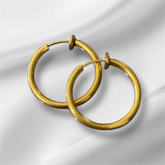 Petite créoles pour oreilles non percées