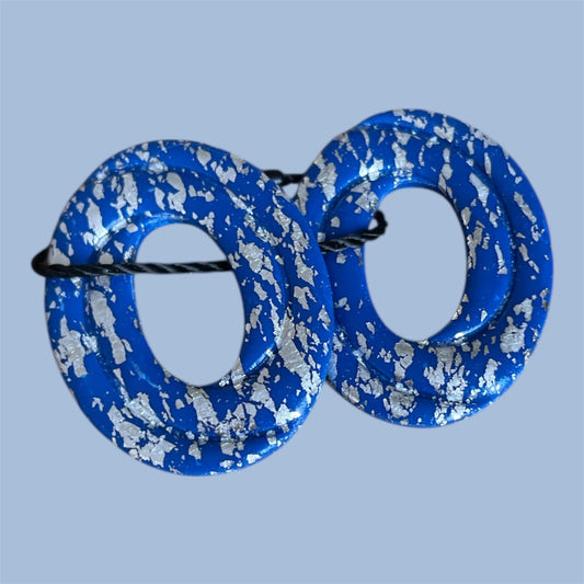 Ovales vernies / Bleues argentées